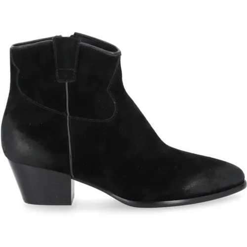 Suede Leather Cowboy Boots , female, Sizes: 4 UK - Ash - Modalova