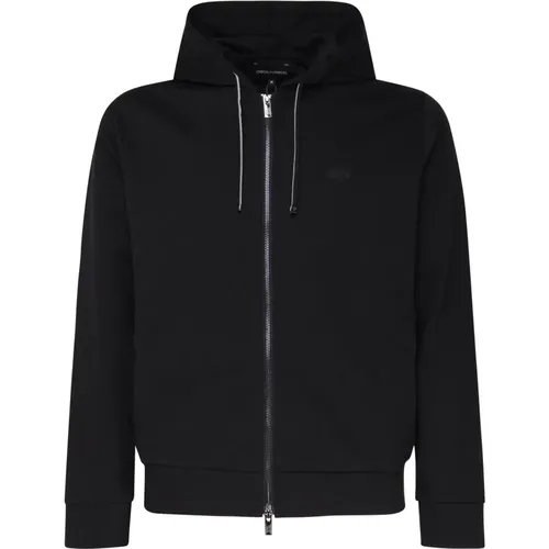 Hooded Zip Sweatshirt Made in Italy , male, Sizes: XL, L - Emporio Armani - Modalova