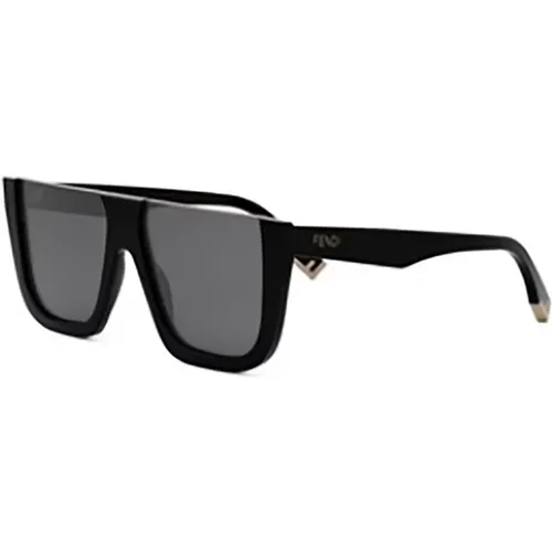 Schwarze Sonnenbrille International Fit Stilvoll , Damen, Größe: 62 MM - Fendi - Modalova