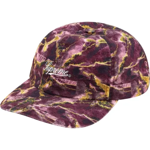 Marble 6 Panel Purple Hat , unisex, Sizes: ONE SIZE - Supreme - Modalova