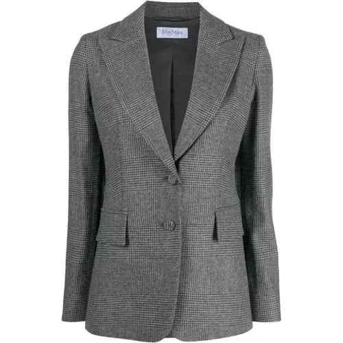 Houndstooth Wool-Cashmere Blend Jacket , female, Sizes: 3XS - Max Mara - Modalova