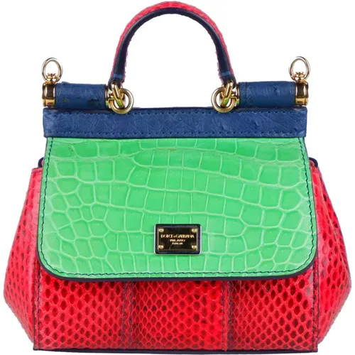 Exotische Leder Mini Handtasche mit Klappe - Dolce & Gabbana - Modalova
