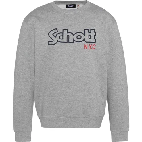 Ikonic Fleece Sweatshirt , Herren, Größe: L - Schott NYC - Modalova