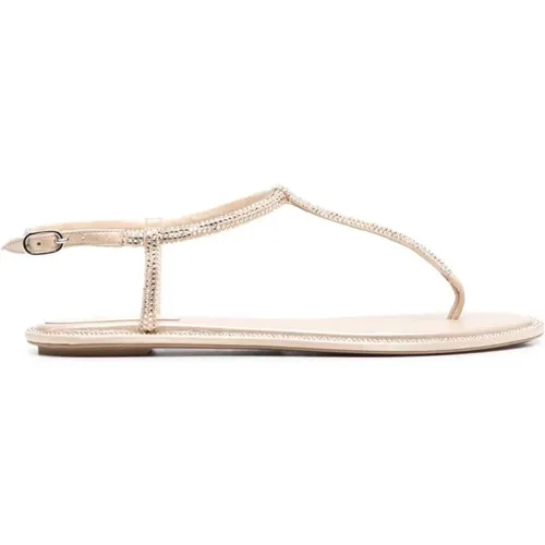 Crystal-Embellished Flat Sandals , female, Sizes: 7 UK, 3 1/2 UK, 4 1/2 UK - René Caovilla - Modalova