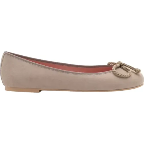 Suede Ballerina Shoes , female, Sizes: 5 1/2 UK, 6 UK, 4 UK, 4 1/2 UK, 5 UK, 3 UK - Pretty Ballerinas - Modalova