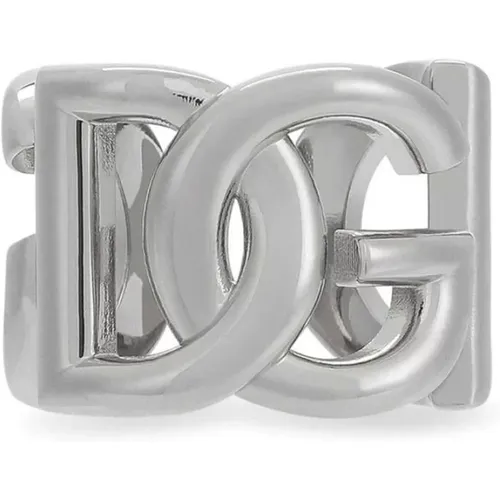 Chunky Band Silber-ton Ring , Herren, Größe: M - Dolce & Gabbana - Modalova