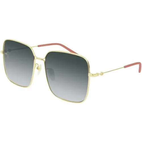 Gold Grey Sunglasses Gg0443S , unisex, Sizes: 60 MM - Gucci - Modalova