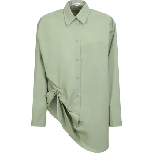 Grünes Oversized Asymmetrisches Hemd , Damen, Größe: 2XS - JW Anderson - Modalova