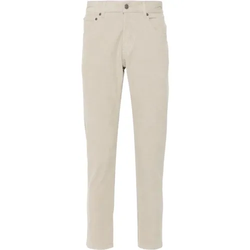 Corduroy Trousers with Logo Print , male, Sizes: W32, W34, W31 - Dondup - Modalova