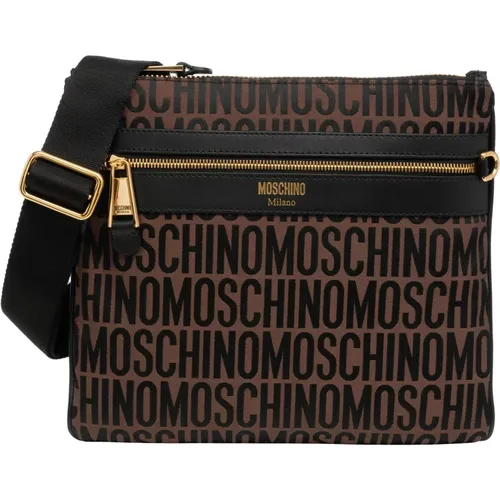 Logo Crossbody Bag with Adjustable Strap , male, Sizes: ONE SIZE - Moschino - Modalova