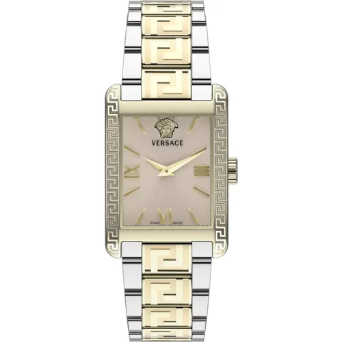 Gold and Silver Stainless Steel Watch , female, Sizes: ONE SIZE - Versace - Modalova