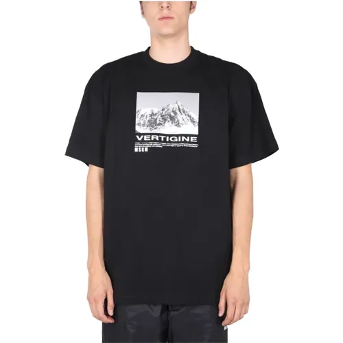 T-Shirt mit Schwindeldruck MSGM - MSGM - Modalova