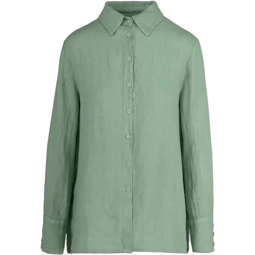 Linen Shirt with Collar , female, Sizes: L, S, M, XL - BomBoogie - Modalova