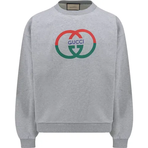 Logo Cotton Sweatshirt , male, Sizes: L, XL, M, S - Gucci - Modalova