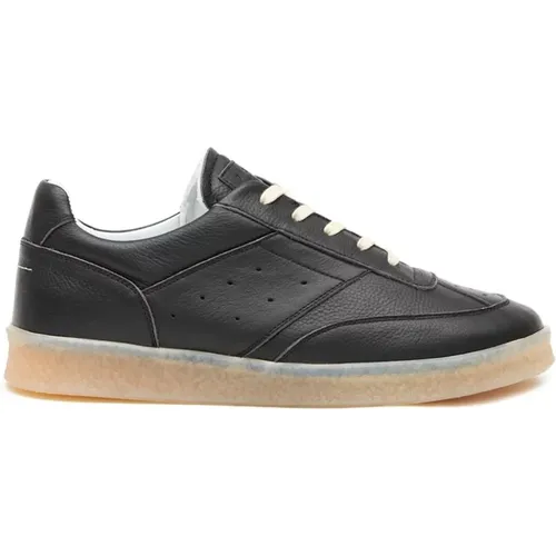 Schwarze Gekörnte Lederpanel Sneakers , Herren, Größe: 41 EU - MM6 Maison Margiela - Modalova