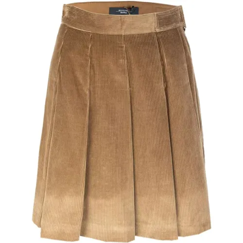 Velvet Skirt with Side Zip and Belt , female, Sizes: 3XS, XS, S - Max Mara - Modalova