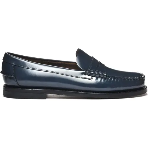 Blaue flache Lederschuhe , Damen, Größe: 39 EU - Sebago - Modalova