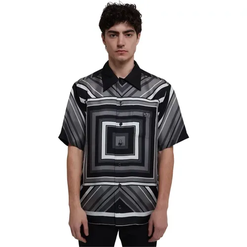 Seidenhemd mit normalem Kragen,Seidenshirt mit geometrischem Muster - Dolce & Gabbana - Modalova