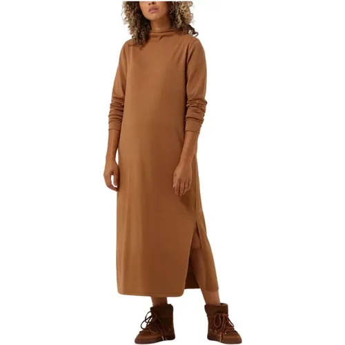 Midi Kleid Kamelfarbe Stilvoll , Damen, Größe: S - Penn&Ink N.Y - Modalova