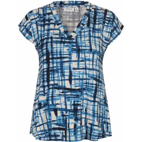 Top & T-Shirt mit abstraktem Print , Damen, Größe: XL - Masai - Modalova