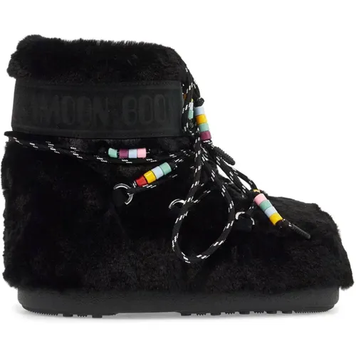 Eco-Fur Snow Boots with Beaded Detail , female, Sizes: 6 UK, 3 UK - moon boot - Modalova