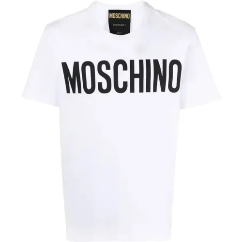 Logo Print Bio-Baumwoll T-Shirt - Moschino - Modalova
