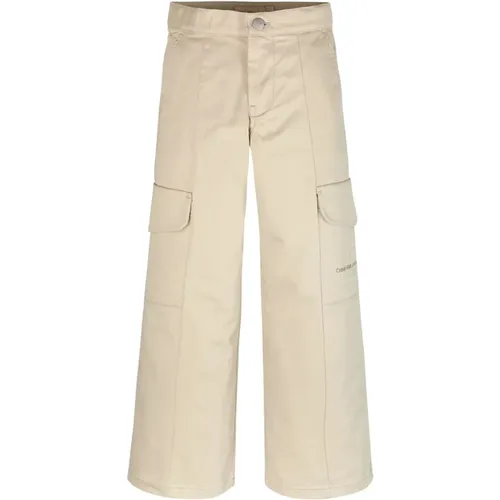 Hoch taillierte Cargo-Hose mit Utility-Taschen - Calvin Klein Jeans - Modalova