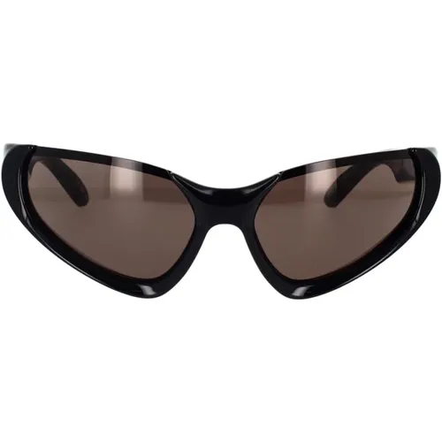 Rechteckige Wraparound-Sonnenbrille,Sunglasses,Stylische Sonnenbrille Bb0202S - Balenciaga - Modalova