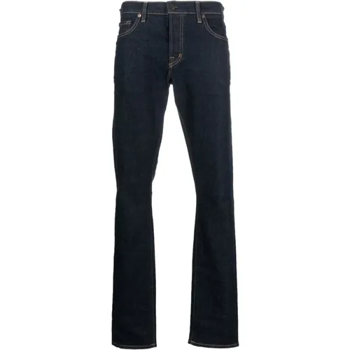 Navy Slim-Fit Straight-Leg Jeans , male, Sizes: W30, W38 - Tom Ford - Modalova