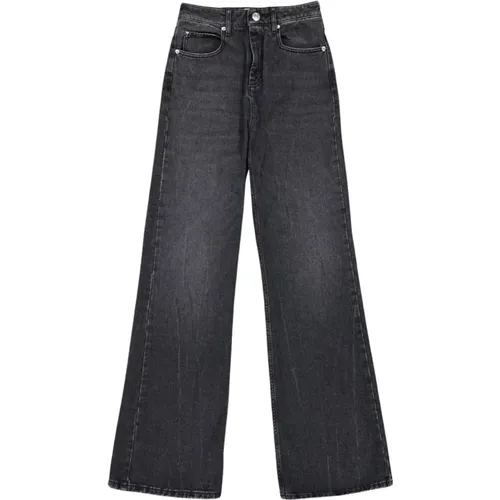 Ausgestellte Jeans in gewaschenem Schwarz , Damen, Größe: W27 - Ami Paris - Modalova