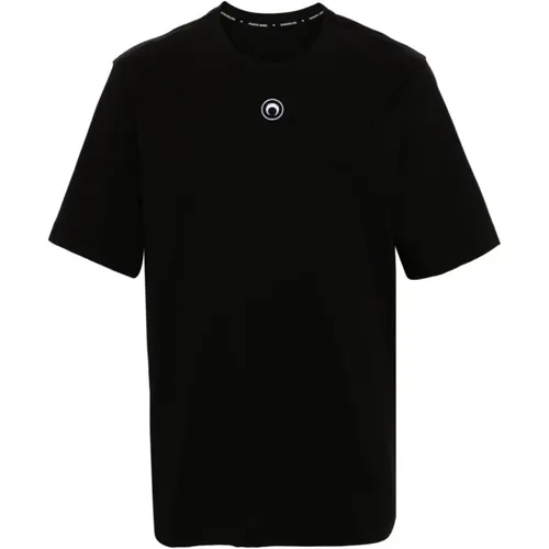 Cotton T-Shirt with Crescent Moon Logo , male, Sizes: M - Marine Serre - Modalova