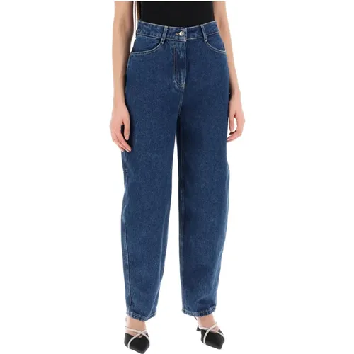 Organische Denim Helle Jeans mit Utility-Details , Damen, Größe: M - Saks Potts - Modalova