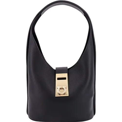 Leather Shoulder Bag Gancini Detail , female, Sizes: ONE SIZE - Salvatore Ferragamo - Modalova