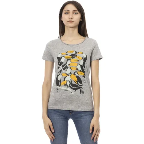 Casual T-Shirt mit Rundhalsausschnitt,Kurzarm Rundhals T-Shirt - Trussardi - Modalova