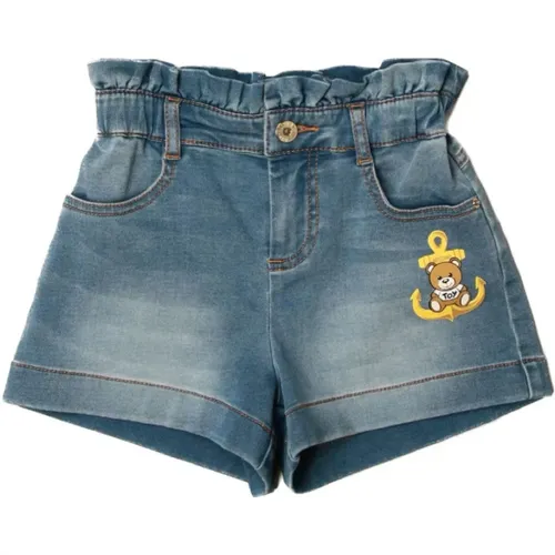 Blaue Denim Teddybär Patch Shorts - Größe 14 - Moschino - Modalova