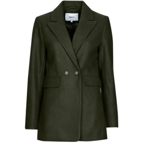 Grüner Blazer Mantel Damenmode , Damen, Größe: XL - Only - Modalova