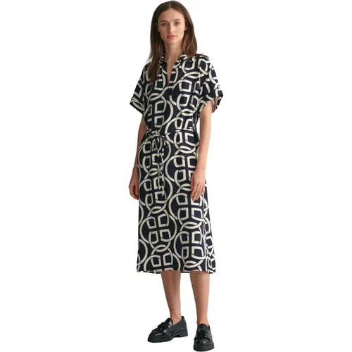 Printed Kaftan with V-Neck , female, Sizes: M, XL, L - Gant - Modalova