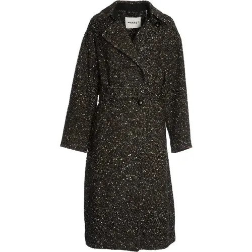 Elegant Wool Blend Long Coat , female, Sizes: S - Isabel Marant Étoile - Modalova