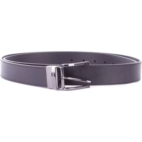 Logo Front Buckle Leather Belt , male, Sizes: ONE SIZE - Emporio Armani - Modalova
