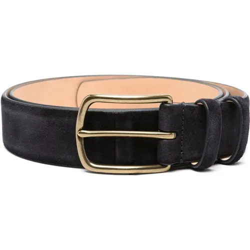 Suede Belt with OC Strip Design , male, Sizes: 95 CM, 105 CM, 100 CM - Officine Creative - Modalova