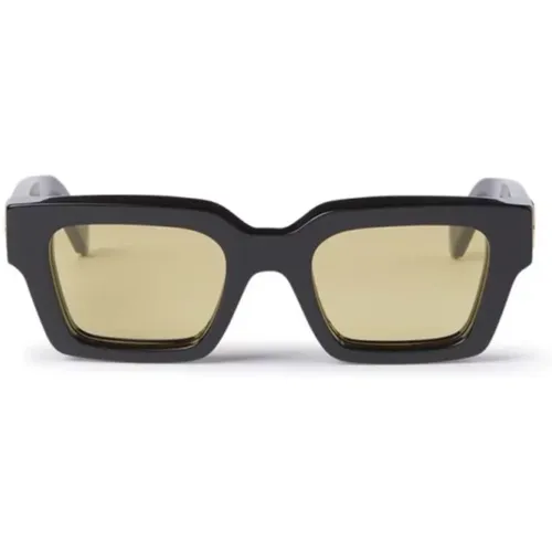 Klassische schwarze Sonnenbrille , unisex, Größe: 53 MM - Off White - Modalova