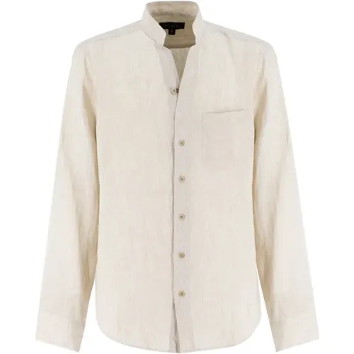 Summer Linen Shirt with Korean Collar , male, Sizes: L, 2XL, M, XL - Sease - Modalova