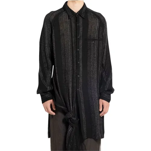 Striped Asymmetric Hem Shirt , male, Sizes: M - Yohji Yamamoto - Modalova