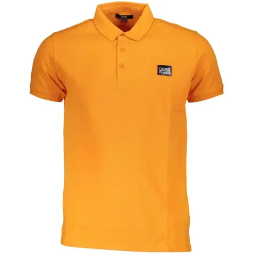 Orangefarbenes Baumwoll-Poloshirt mit Applikation , Herren, Größe: 2XL - Cavalli Class - Modalova