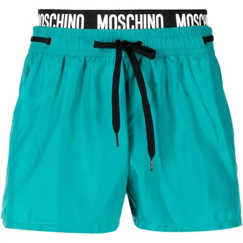 Turquoise Sea Clothing Elasticized Swimwear , male, Sizes: M, L, XL, 2XL - Moschino - Modalova