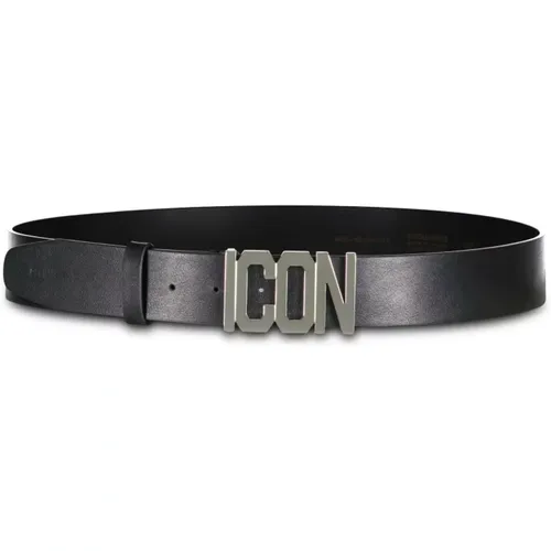 Leather Belt With Logo Buckle , male, Sizes: 95 CM, 105 CM - Dsquared2 - Modalova