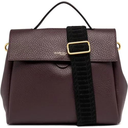 Maxi Genarbte Leder Satchel Tasche , Damen, Größe: ONE Size - Gianni Chiarini - Modalova