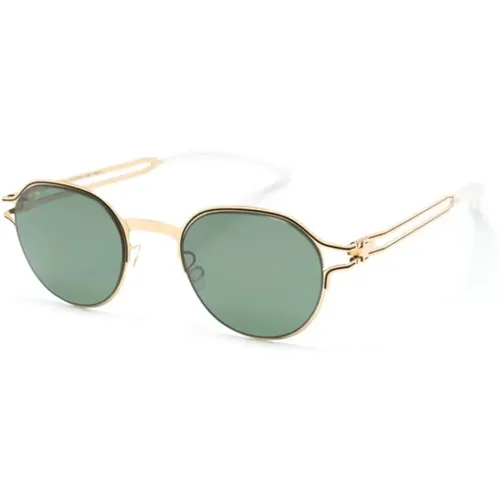 Gold/Black Polarized Pro Green Sunglasses , male, Sizes: ONE SIZE - Mykita - Modalova