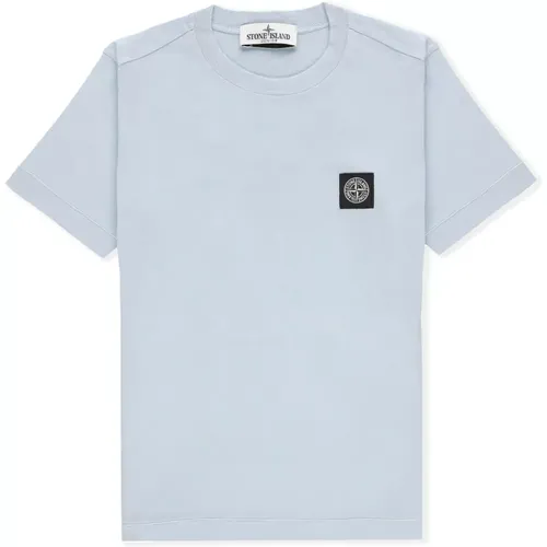 Hellblaues Baumwoll-T-Shirt für Jungen - Stone Island - Modalova