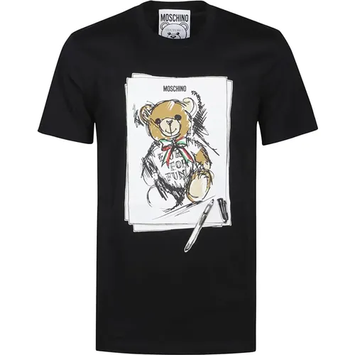 Cute Bear Print Tee , male, Sizes: XL - Moschino - Modalova